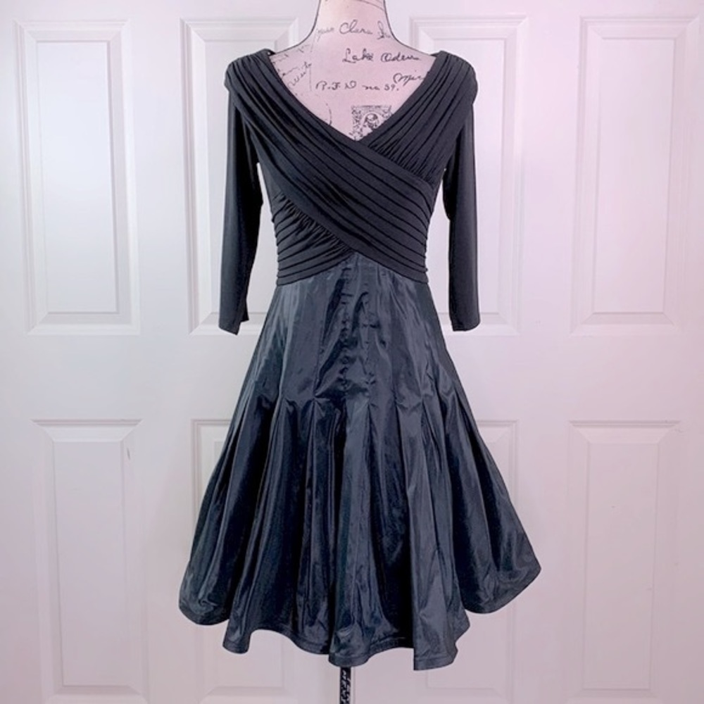 Tadashi Pleated Fit & Flare Dress